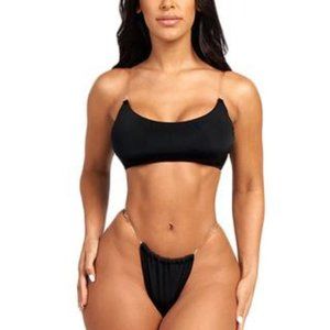 Black Bikini w/ Clear Straps